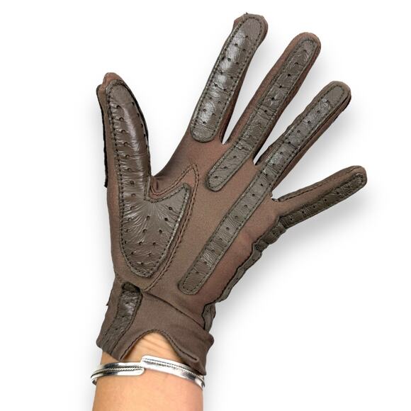 ❌SOLD❌1970's ARIS ISOTONER taupe brown leather motorcycle gloves - Picture 2 of 15